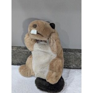 Hand Puppet Brown Beaver Plush Gund Felt Bow